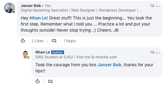Comments on a Linkedin post